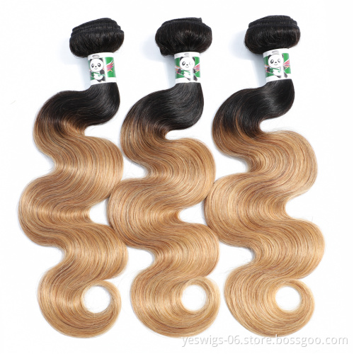 Cheap Human Hair Malaysian 1b-27 Pre Colored Extensions Cuticle Aligned Malaysian Hair Bright Ombre 1b-27 Body Wave Hair Bundles